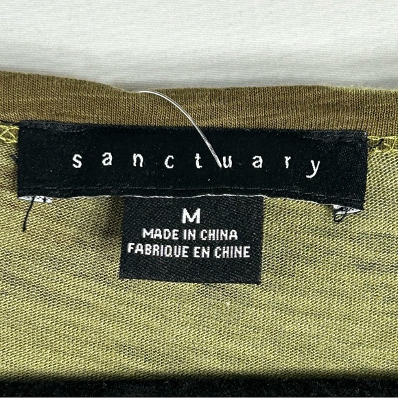 Sanctuary Gorpcore Green Camo Print Tie Front Natural Hiking Outdoor Tee Size: M - Picture 6 of 9